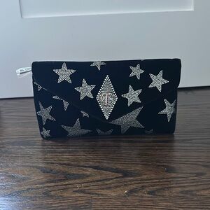 Black Starry Clutch with Rhinestones